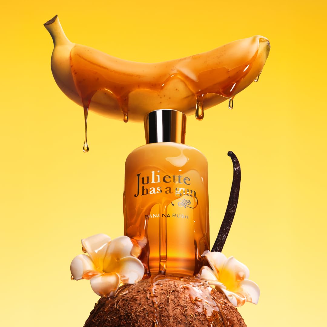 Light Goldenrod Juliette Has A Gun Banana Rush Eau de Parfum: Fruity Gourmand Perfume with Banana, Vanilla & Sandalwood Notes, Long-Lasting Luxury Fragrance, 1.7 fl oz / 50ml