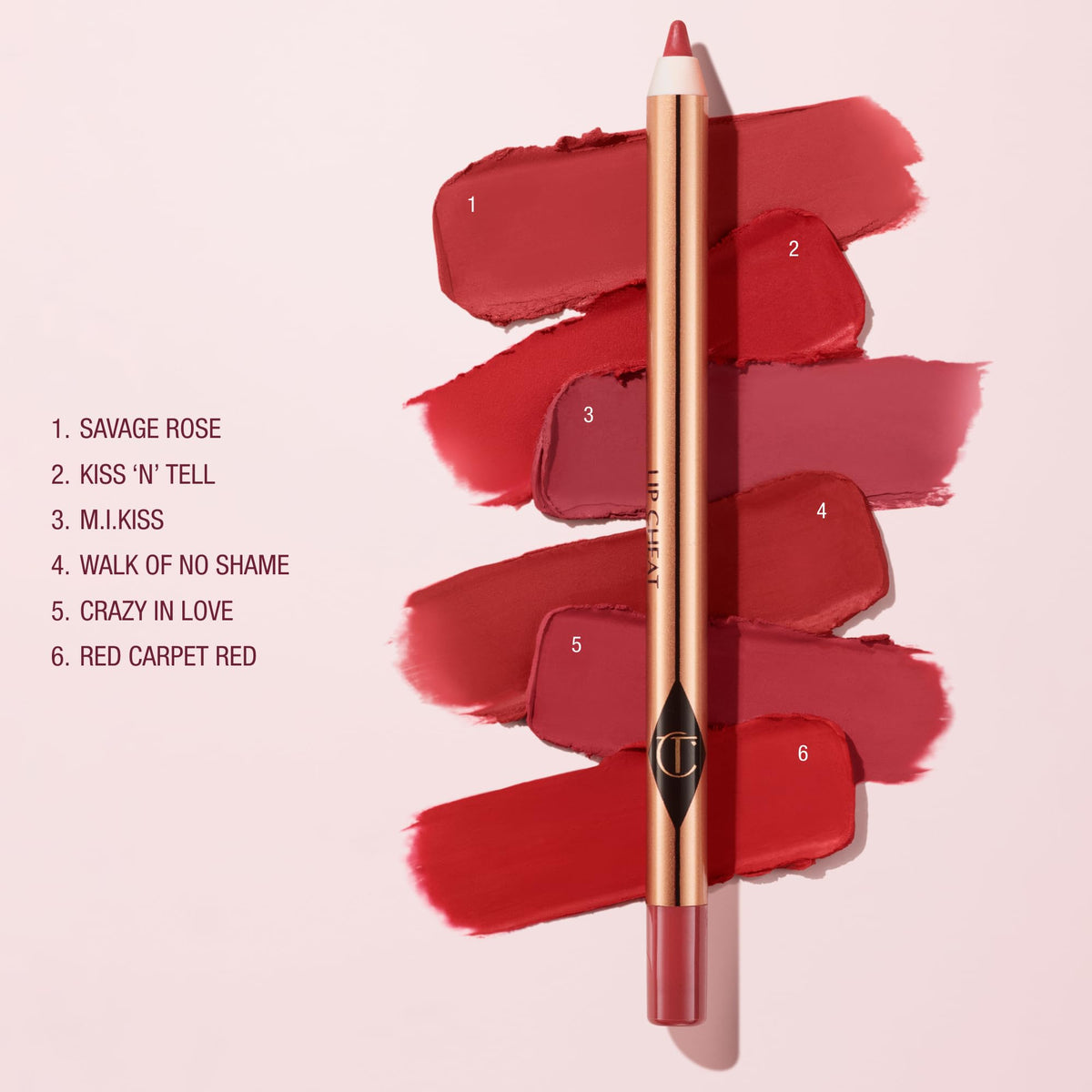 Misty Rose Charlotte Tilbury Lip Cheat Lip Liner Pencil - Gives Lips a Fuller-Looking, Defined Pout - Enriched with Jojoba Oil & Hyaluronic Acid - Waterproof, Smudge-Proof & Transfer-Proof