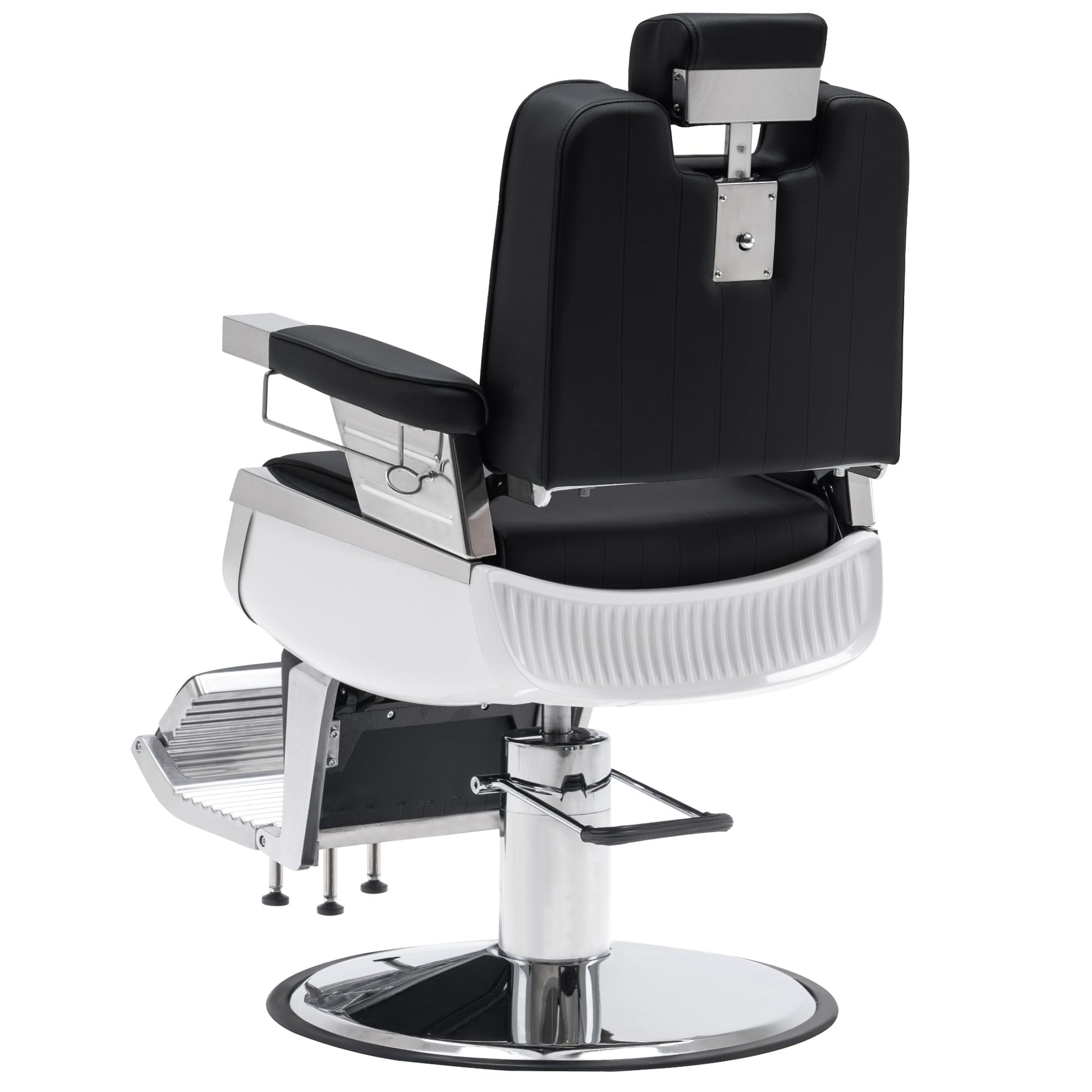 White Smoke BarberPub Heavy Duty Vintage Barber Chair, Hydraulic Reclining Salon Chairs, Shampoo Beauty Spa Styling Equipment 3819 (Black&White)