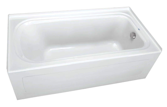 White Smoke PROFLO PFS6042LSK Hillsboro 60" x 42" Three Wall Alcove Acrylic Soaking Tub with Left Drain and Overflow - White