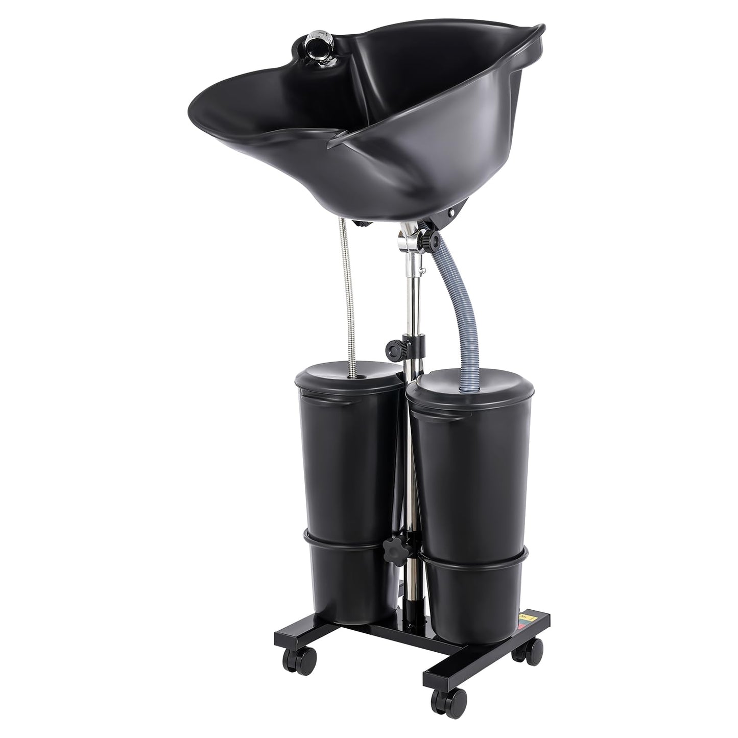 White Smoke SNKOURIN Portable Shampoo Bowl with Electric Pump, Portable Hair Washing Station with 2 Bucket and Drain Hoses, Height Adjustable, Mobile Salon Shampoo Sink for Beauty Salon, Barbershop, Spa, Black