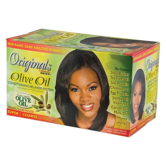 White Smoke Originals by Africa's Best Olive Oil Hair Relaxer Kit, No lye Super / Coarse System, Conditions and Moisturizes For Healthier Looking, Softer, Silkier, Straighter Hair