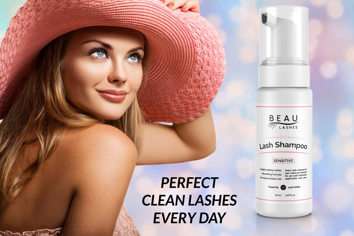Light Gray Eyelash Extension Foam Cleanser Shampoo & Brush (150ml) - Oil Free Sensitive Paraben & Sulfate Free Eyelid/Lash Foaming Wash Cleaner To Remove Makeup & Mascara - Ideal For Salons And Home Care