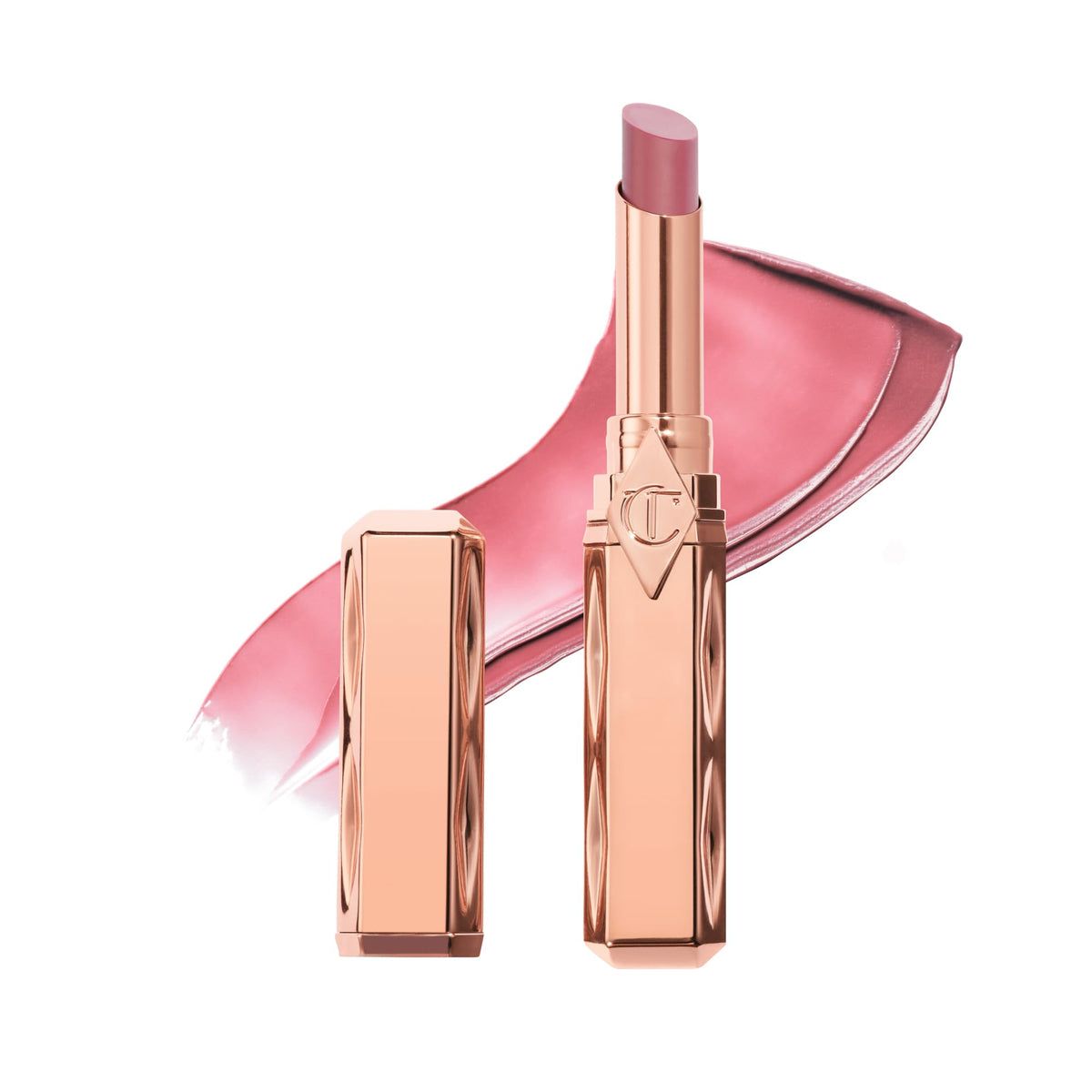 White Smoke Charlotte Tilbury Pillow Talk Blush Balm Lip Tint - Buildable Sheer Tint