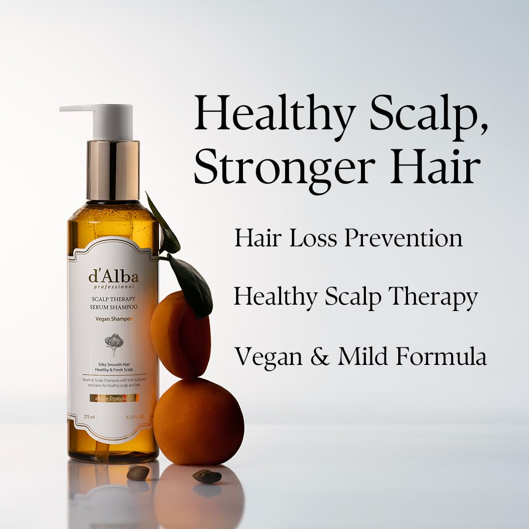 Lavender d'alba Piedmont Professional Repairing Scalp Therapy Serum Shampoo 275ml, Mild and Vegan Formula, Gentle Hair and Scap Treatment