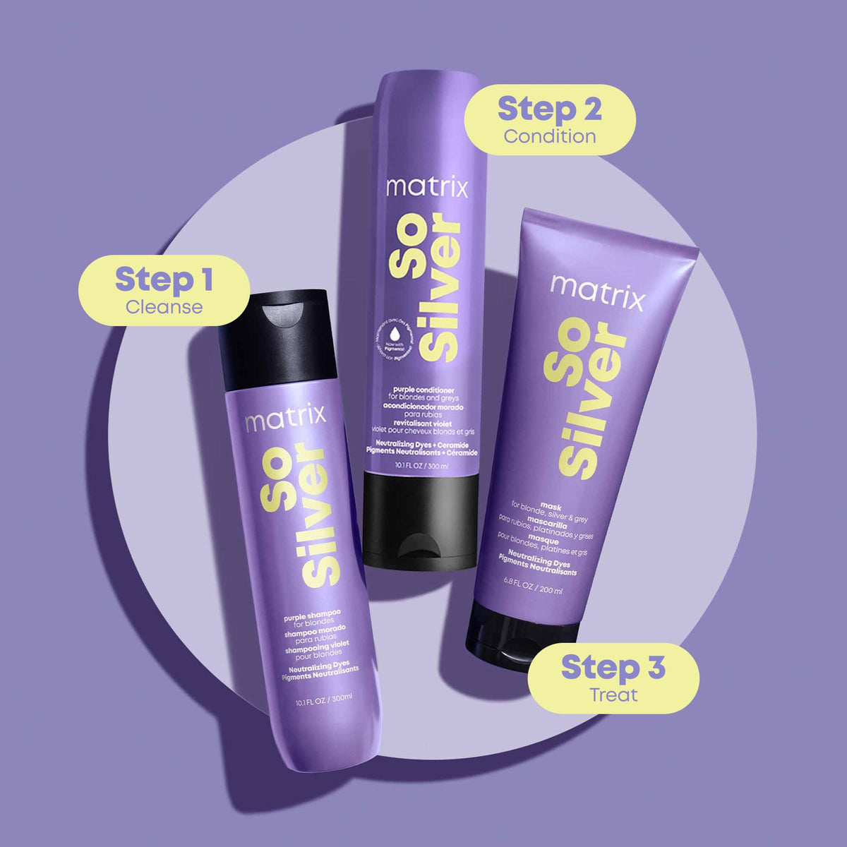 Light Slate Gray Matrix So Silver Purple Conditioner – For Blondes & Greys, 10.1 Fl Oz