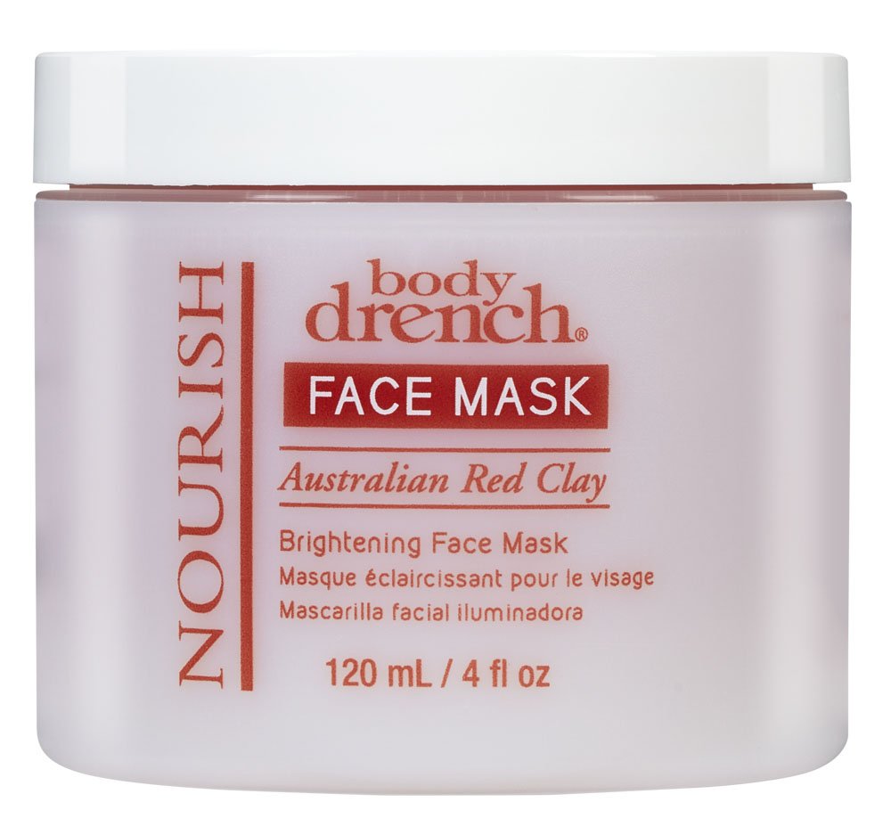 Light Gray Body Drench Nourish Australian Red Clay Brightening Face Mask, 4 oz