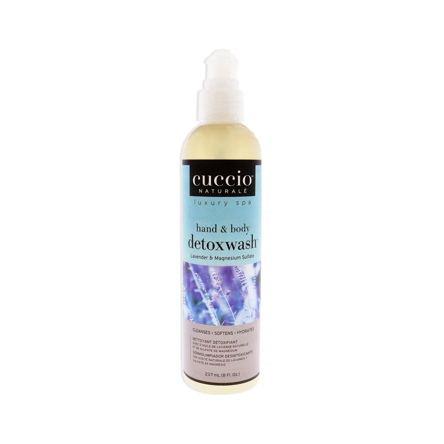 White Smoke Cuccio Naturale Hand And Body Detoxwash - Helps Get Silky, Smooth Skin And Leaves It Delecately Scented - Exfoliates, Cleanses - Refreses And Hydrates - Lavendar And Magnesium Sulfate - 8 Oz