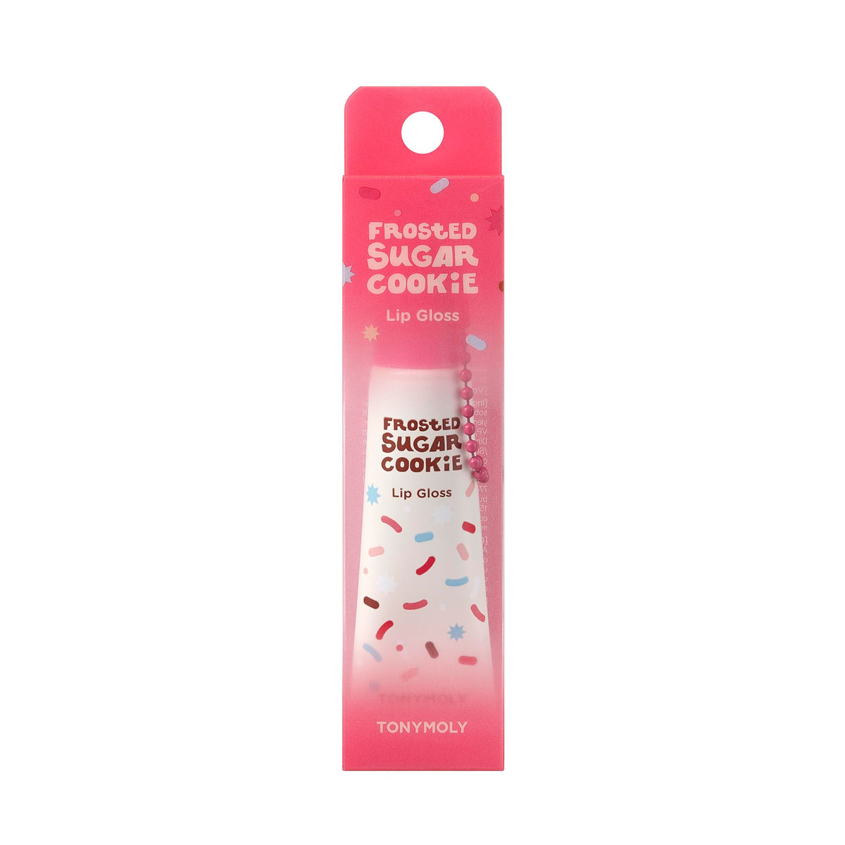 Light Coral TONYMOLY Frosted Sugar Cookie Lip Gloss Keychain - Apricot Tint, 11ml