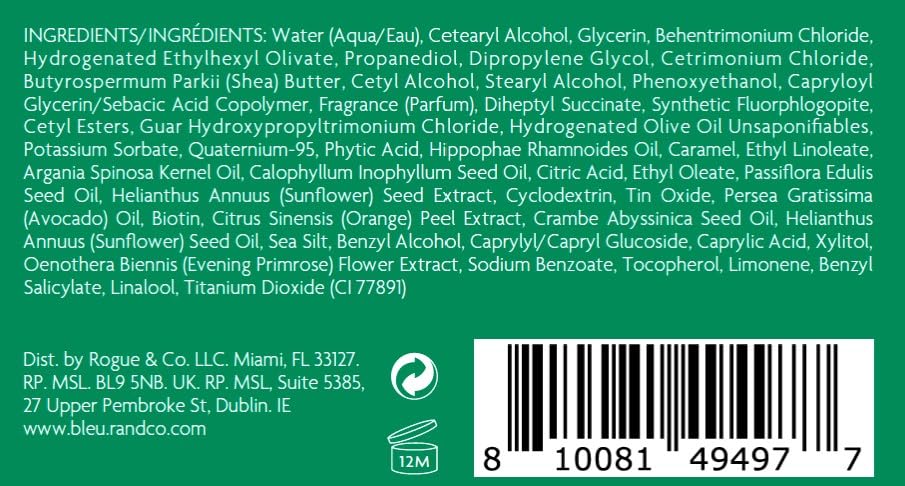 Medium Sea Green R+Co BLEU DE LUXE Reparative Masque, 5 Oz
