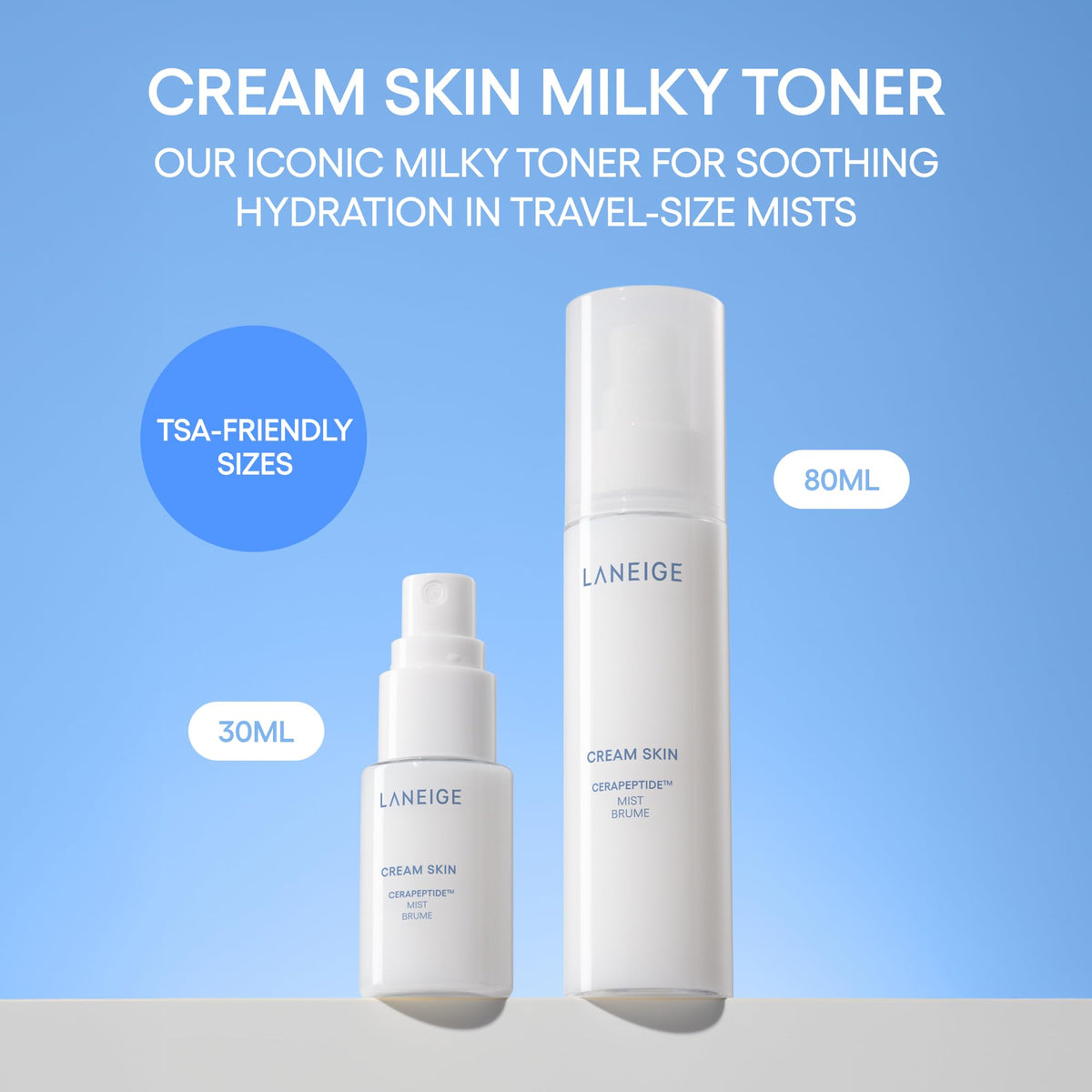 Light Sky Blue LANEIGE Cream Skin Face Hydrating Milky Toner | Korean Toner & Moisturizer