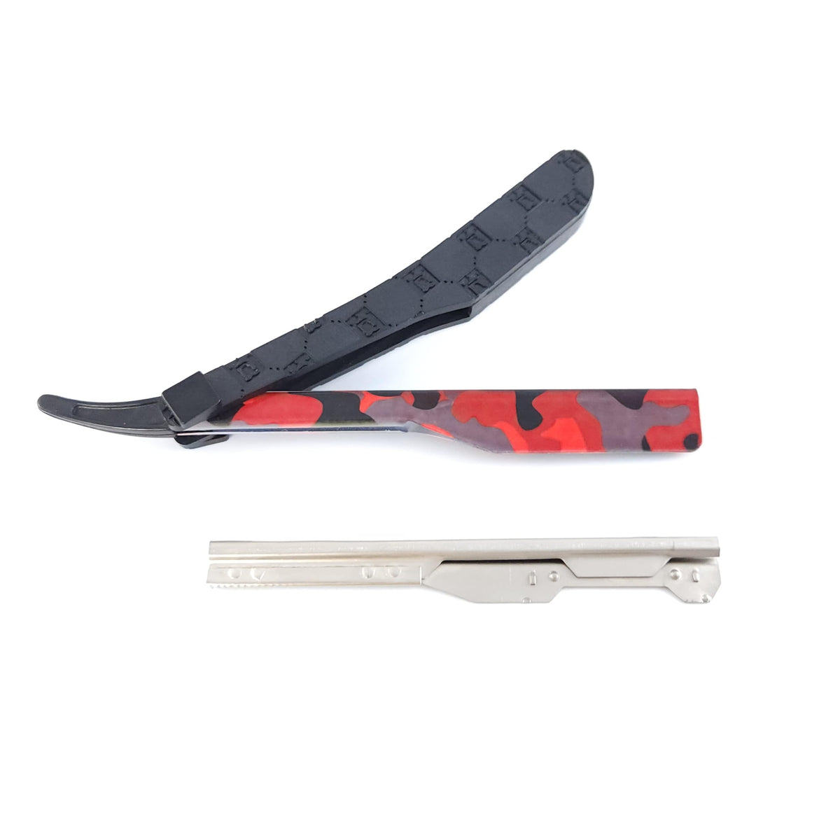 White Smoke StyleCraft x Deluxe Line Professional Barber Straight Razor Camo Red
