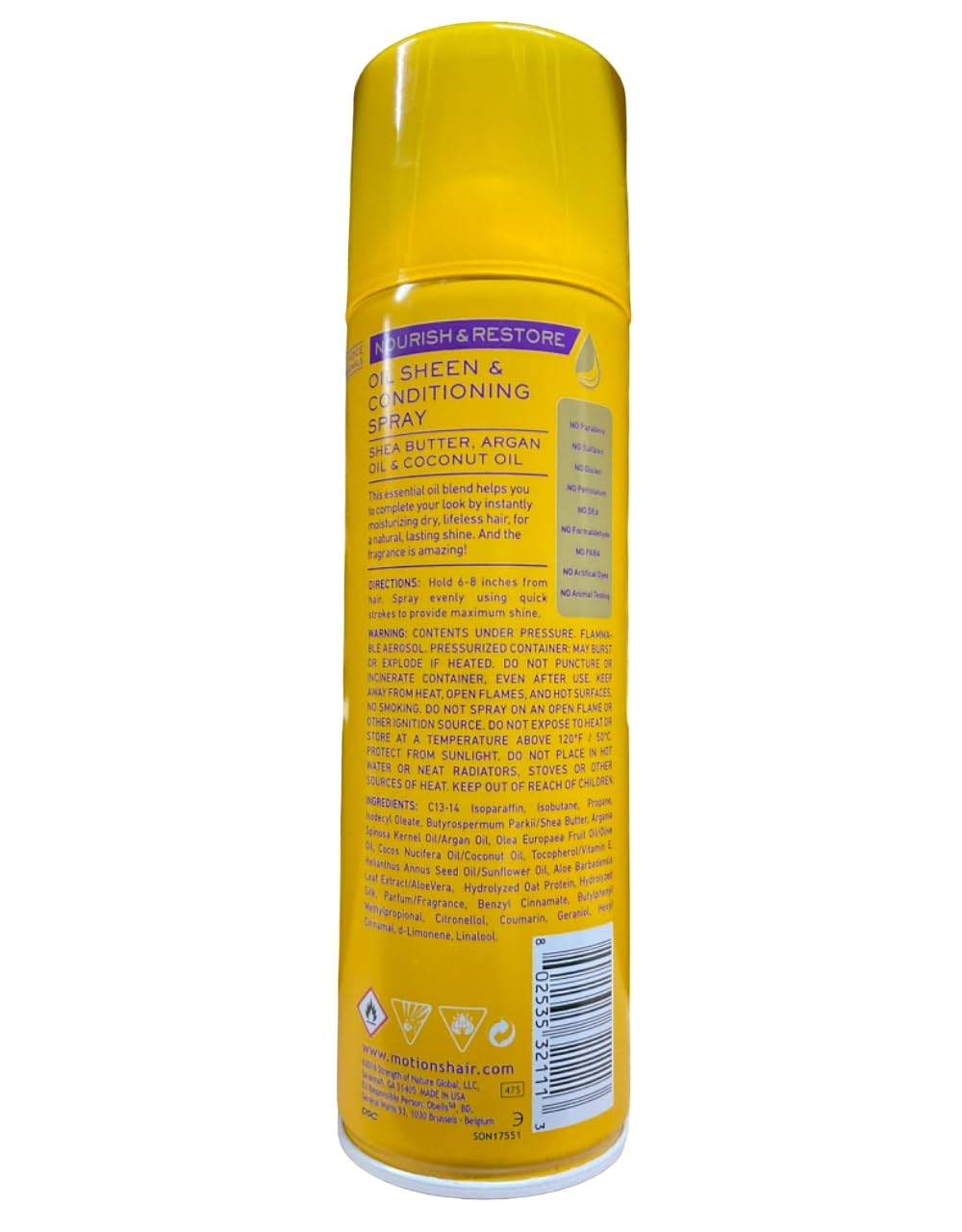 Dark Goldenrod Motions Oil Moisturizer Extra Conditioning Oil Sheen Spray, 11.25 Ounce