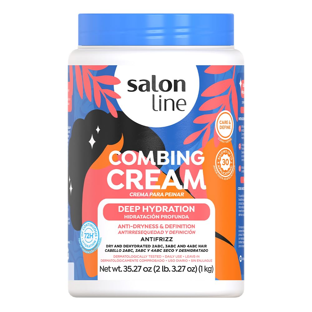White Smoke Salon Line, Hair Cream, Leave-In Cream, Deep Hydration, Vegan – Wavy Hair, Curly Hair & Coily Hair, 35.27 Oz