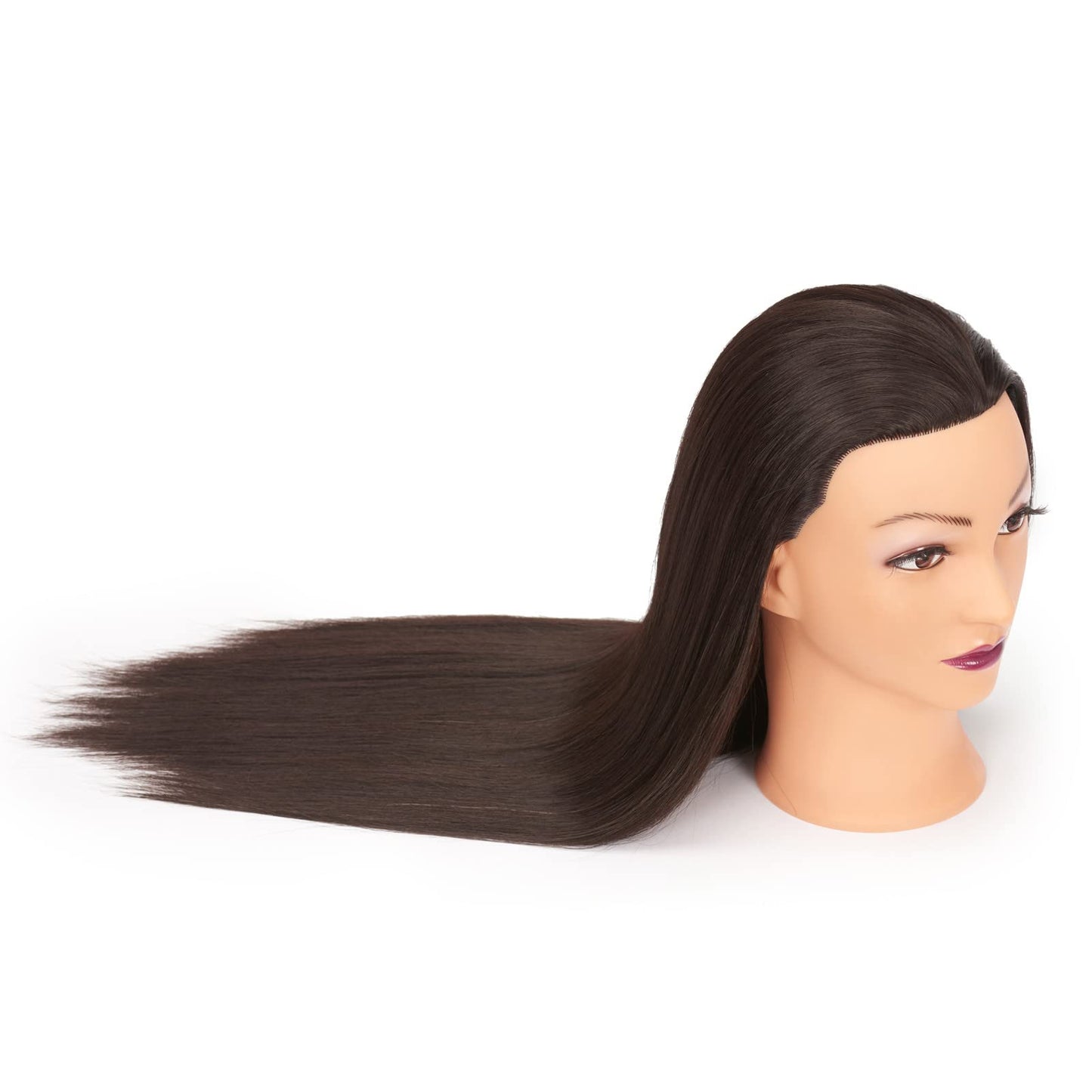 White Smoke Hairginkgo Mannequin Head 26"-28" Synthetic Fiber Training Head Braiding Head Hair Styling Manikin Cosmetology Doll Head Hairdresser Training Model for Cutting Braiding Practice with Clamp 92022LB0220