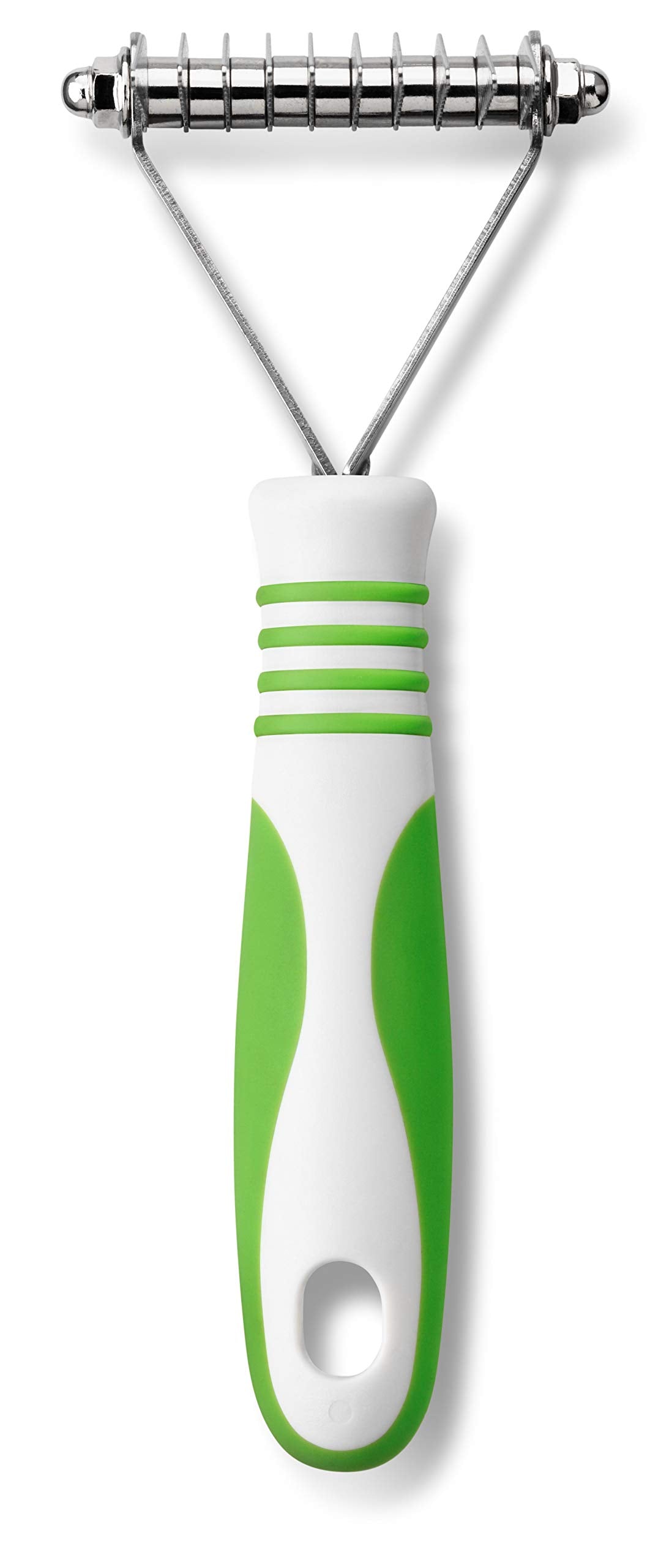 White Smoke Andis 66050 De-Matting Rake with 10 Blades - Grooming Brush with Safety Edges & Promotes Healthy Skin & Coat - Non-Slip Handle, De-Shedding & Perfect for Long-Haired Breeds – 1 Pack, Green