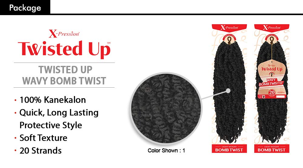 White Smoke MULTI PACK DEALS! Outre Crochet Braids X-Pression Twisted Up Wavy Bomb Twist 18" (1-PACK, 2)