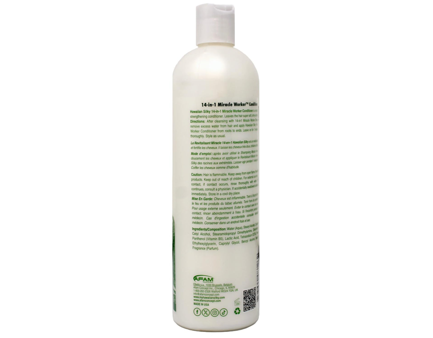 Light Gray Hawaiian Silky Miracle Worker 14-In-1 Conditioner 16 Ounce (474ml) (Pack of 2)