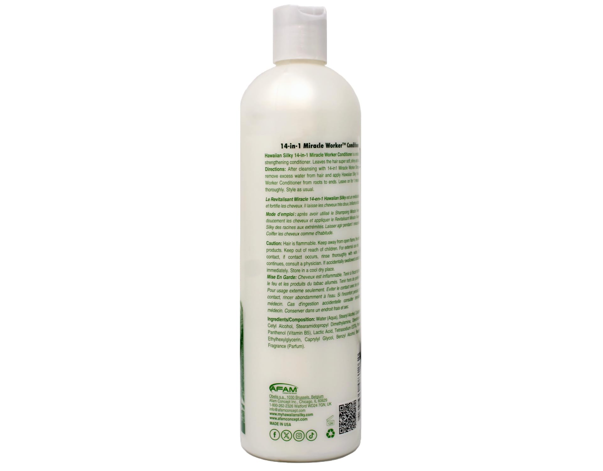Light Gray Hawaiian Silky Miracle Worker 14-in-1 Shampoo & Conditioner Bundle, Hydrating & Strengthening Hair Care Set, 16 fl oz Each
