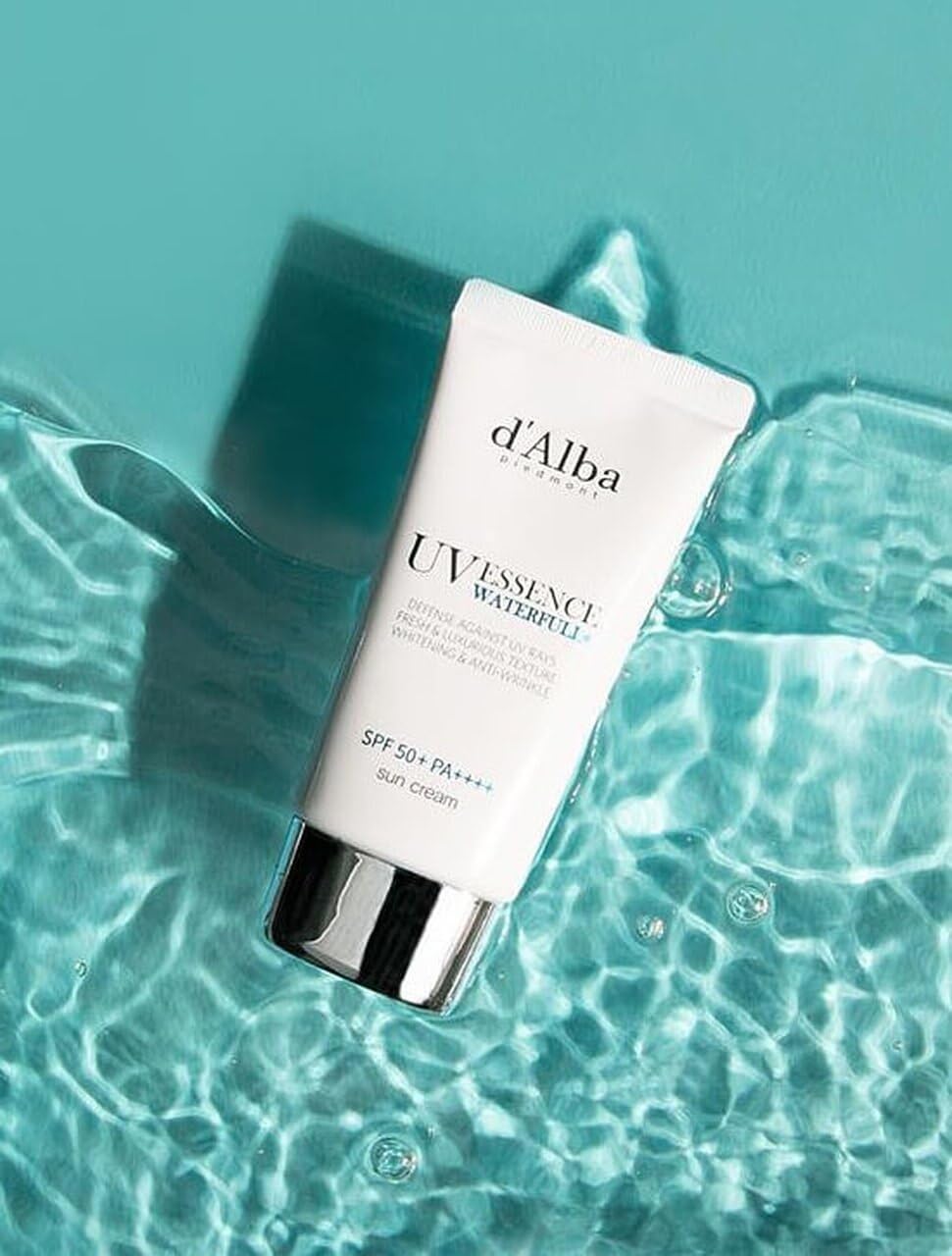 Medium Aquamarine d'Alba Piedmont [ORIGINAL] UV Essence Sunscreen for Face SPF 50+ Face Moisturizer Ultra Violet Protection White Truffle Sun Cream Hydrate Skin and Decrease Wrinkles