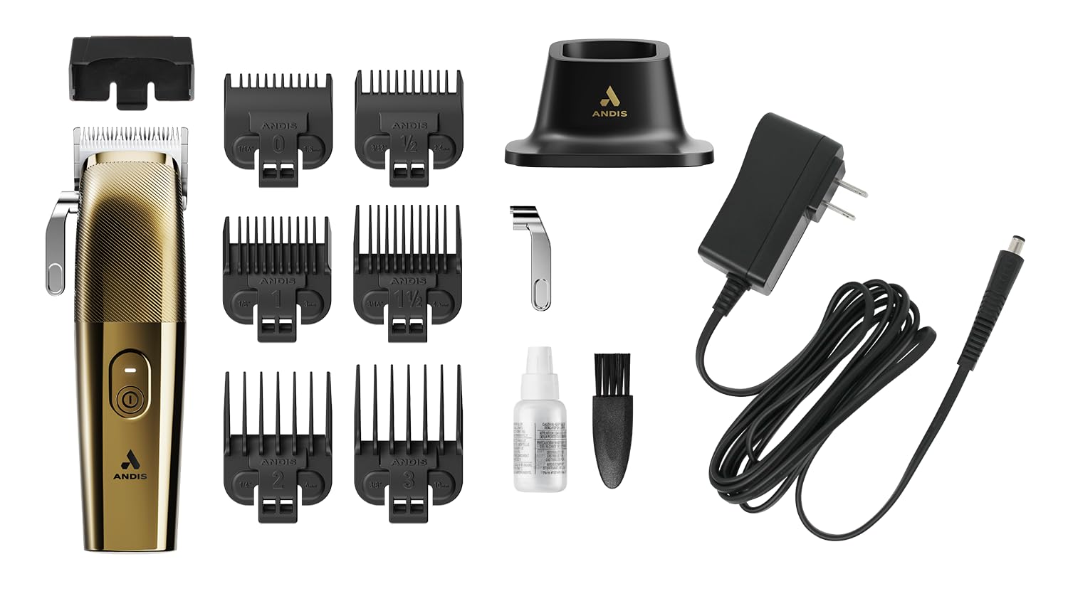 White Smoke Andis Envy II Cordless Clipper Premium Edition, Professional Lithium-ion Electric Beard & Hair Clipper, Phaze Blade, Cordless, Gold