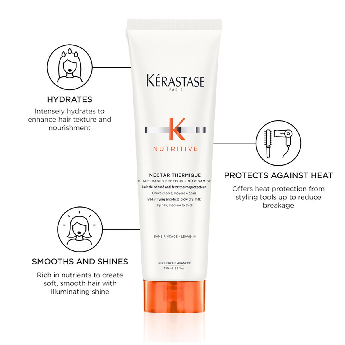 White Smoke Kerastase Nectar Thermique Cream – For Medium to Thick Dry Hair