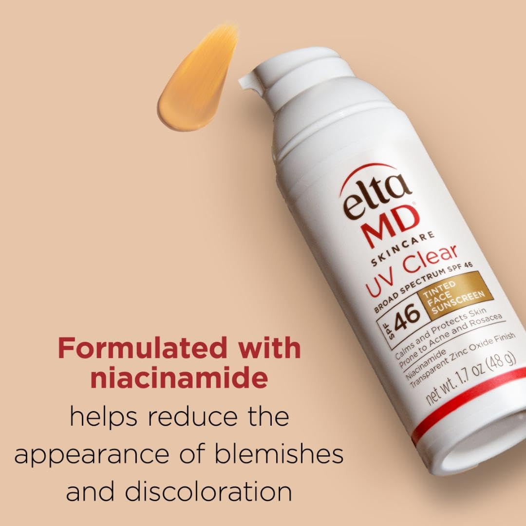 Wheat EltaMD UV Clear Face Sunscreen SPF 46, Oil-Free Sunscreen with Zinc Oxide, Dermatologist Recommended
