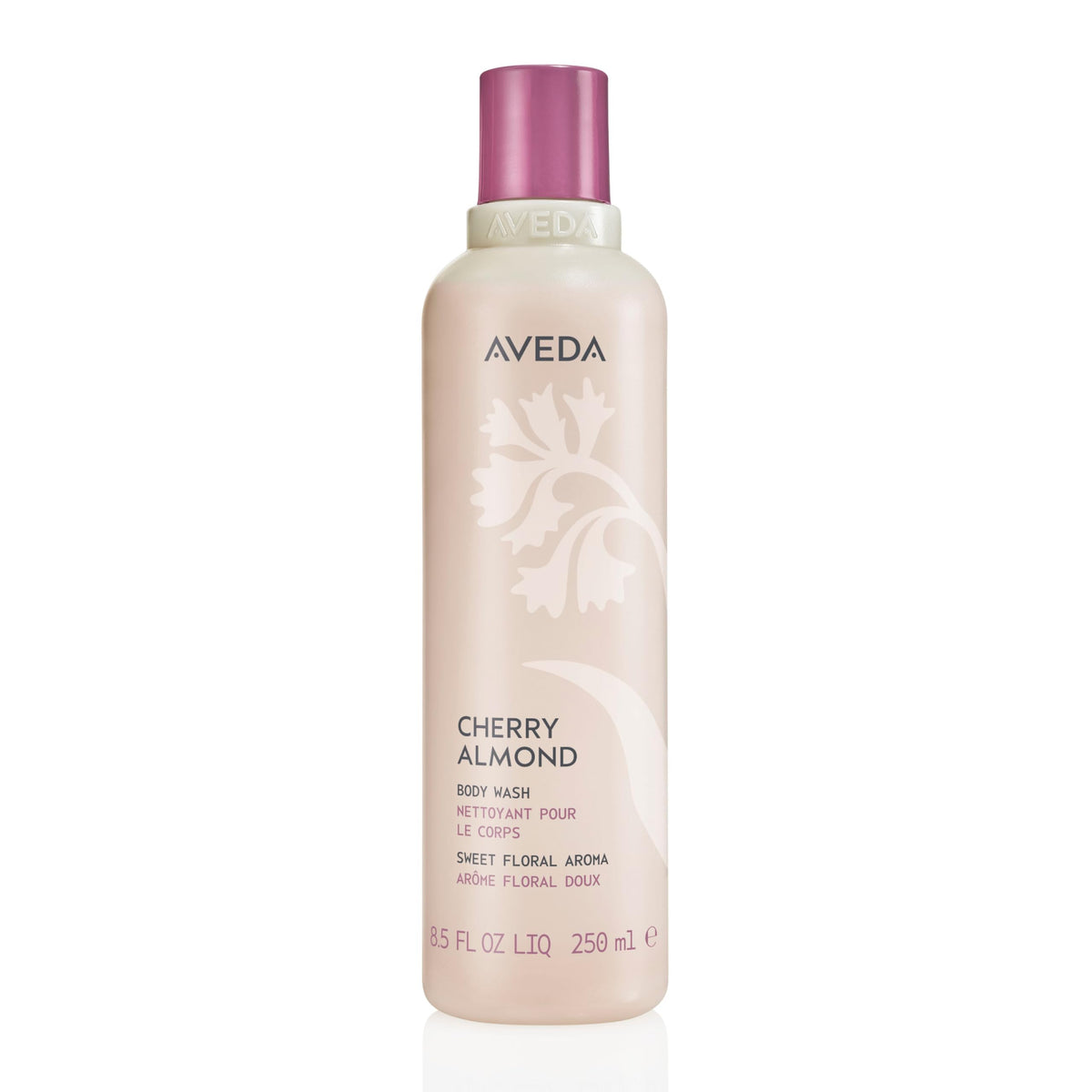 Light Gray AVEDA Cherry Almond Hand & Body Wash |with Sweet Almond Oil, Cherry Blossom Extract | Sweet Floral Aroma Of Tonka Bean, Certified Organic Orange, Ylang Ylang | 97% Naturally Derived*, 8.5 Fl Oz