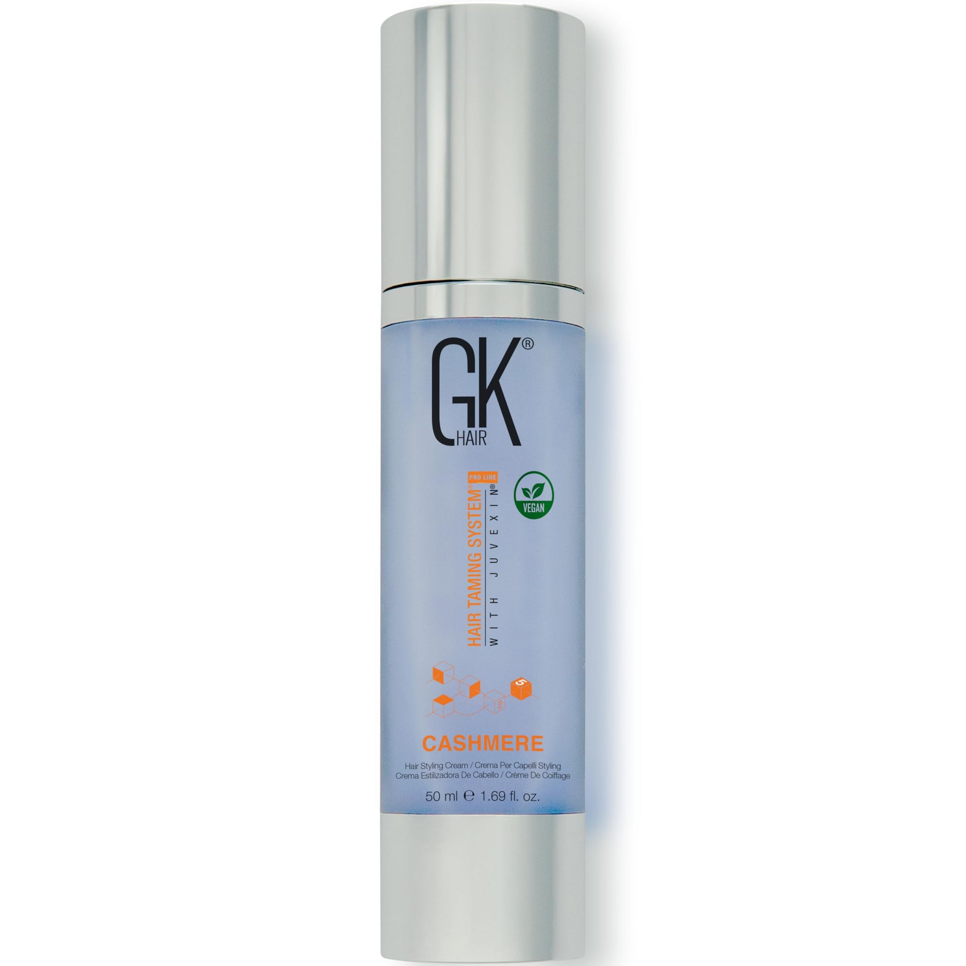 Gray GK HAIR Cashmere Hair Cream 1.69 Oz – Smoothing & Shine Styling Cream with Argan Oil, Anti Frizz Hair Cream for Soft, Silky & Manageable Hair, Lightweight Styling Cream for All Hair Types