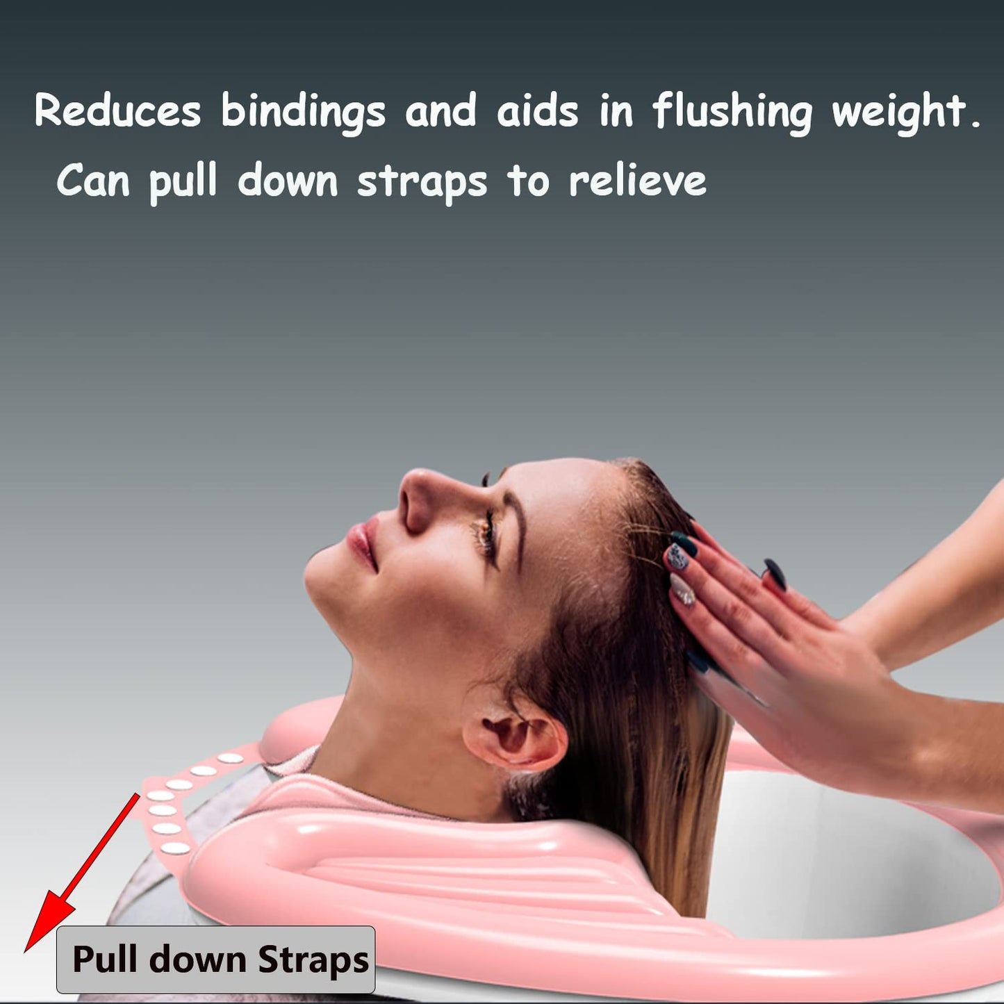 Dim Gray Inflatable Washing Hair Basin,Portable Shampoo Basin,Hair Washing Tray-Medical Shampoo for The Disabled,Pregnant Women,Bedridden and Handicapped,Elderly&Child-Wash While in Wheelchair or Chair at Home