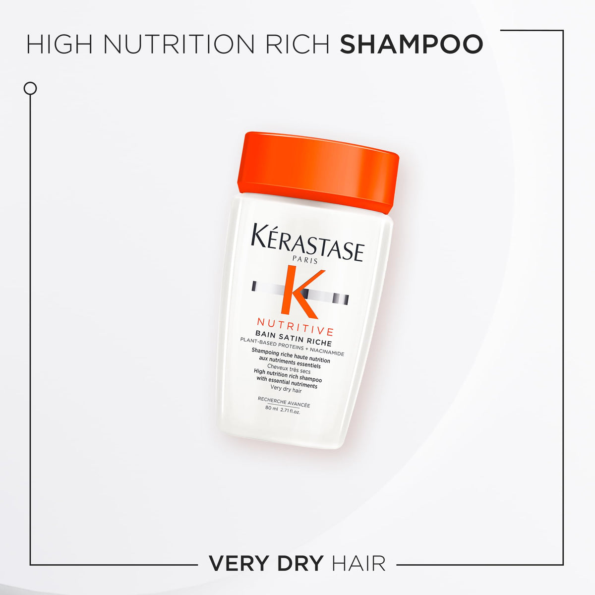 White Smoke KERASTASE Nutritive Bain Satin Riche Shampoo – For Dry Hair