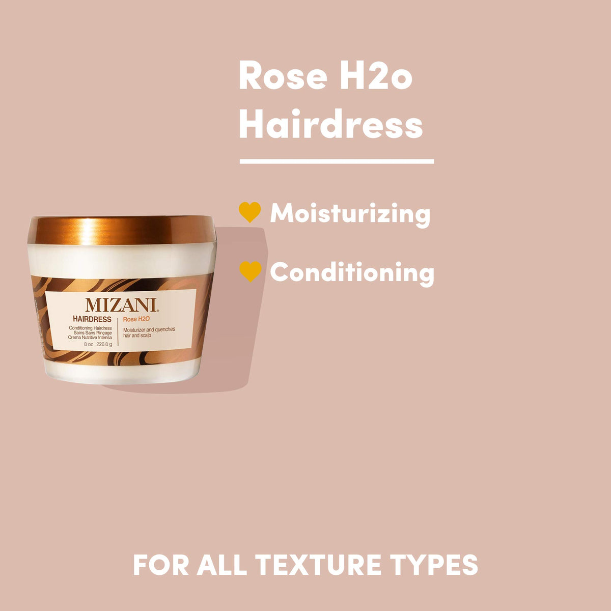 Tan Mizani Hairdress Rose H2O – Relieves Itchy Scalps For All Hair Types