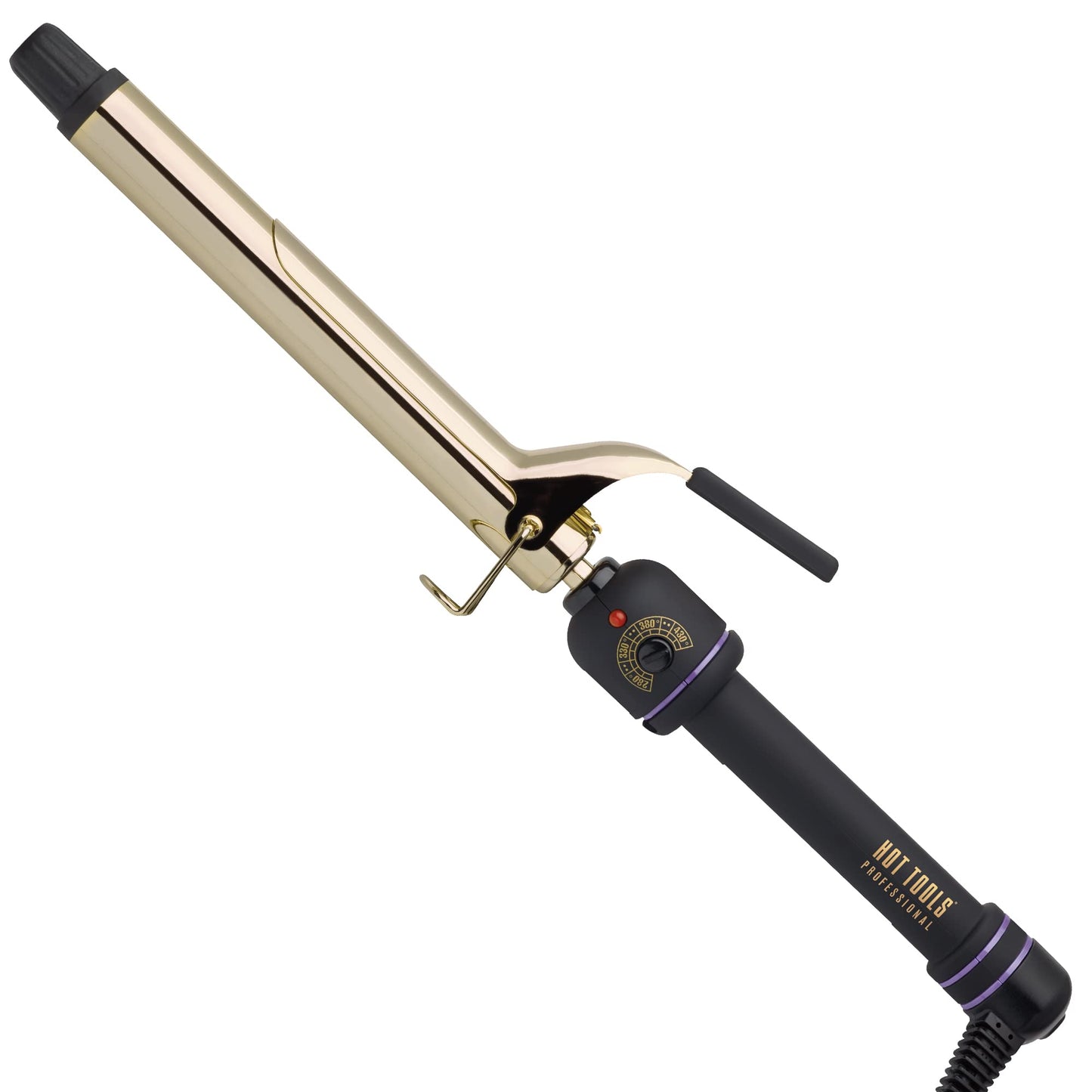 White Smoke Hot Tools Pro Artist 24K Gold Extra Long Curling Iron | Long Lasting, Defined Curls (1 in)