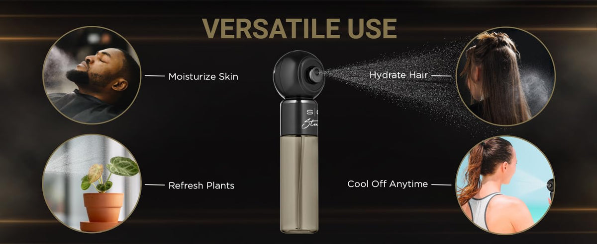 Black Stylecraft Studio High-Pressure Atomization Cordless Mini Nano Mister