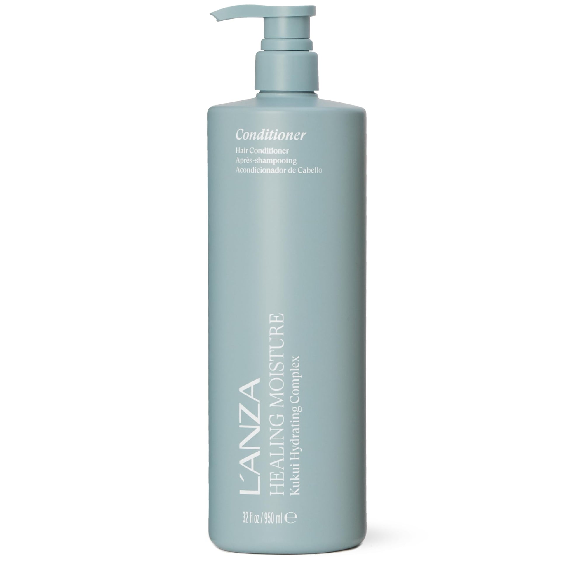 Dark Gray L’ANZA Healing Moisture Kukui Nut Conditioner, Renews Strength, Replenishes Moisture, for a Perfect Silky Look, Suitable for All Hair Types (33.8 Fl Oz)