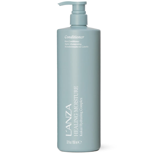 Dark Gray L’ANZA Healing Moisture Kukui Nut Conditioner, Renews Strength, Replenishes Moisture, for a Perfect Silky Look, Suitable for All Hair Types (33.8 Fl Oz)