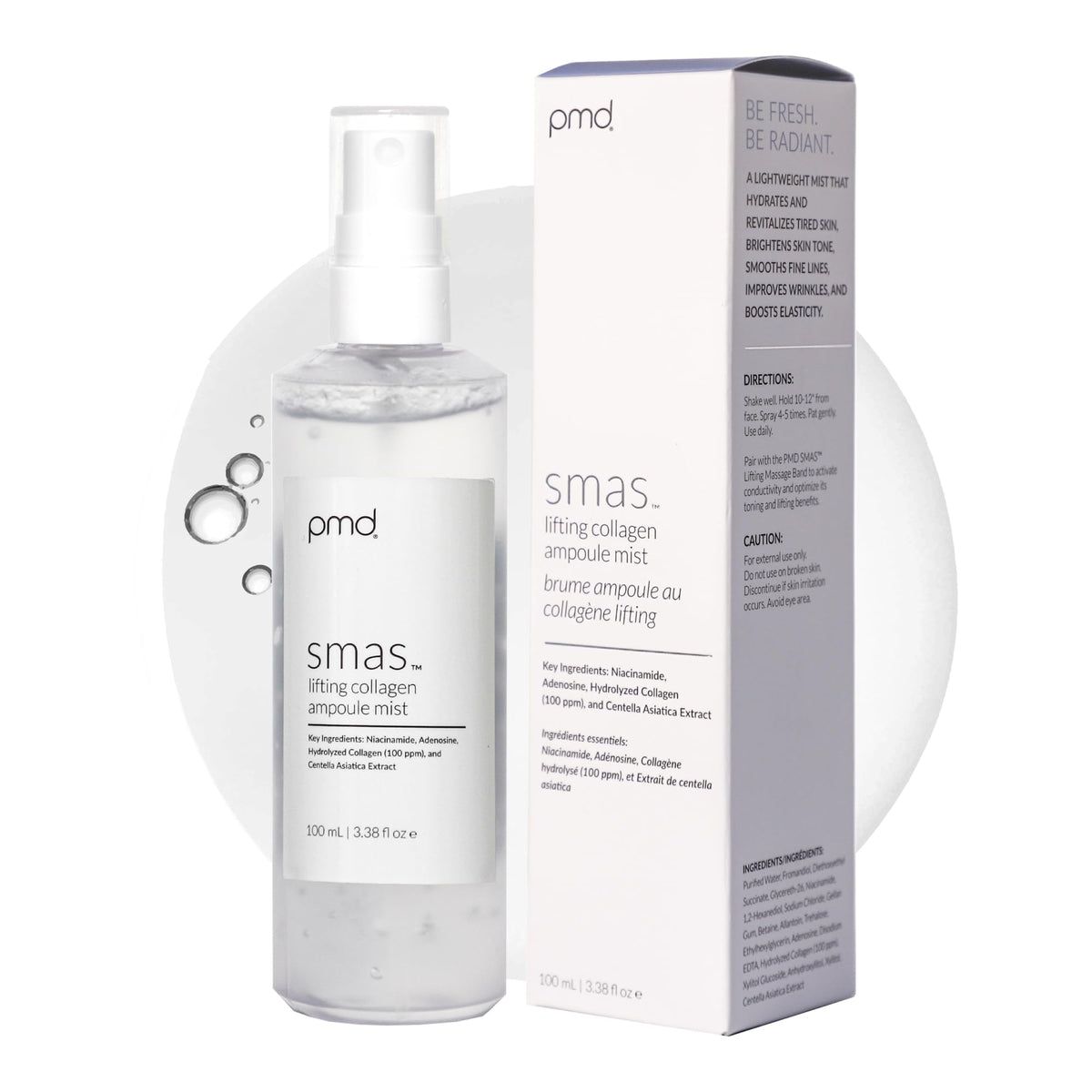 White Smoke PMD Beauty SMAS Lifting Collagen Ampoule Mist, 3.38 fl oz