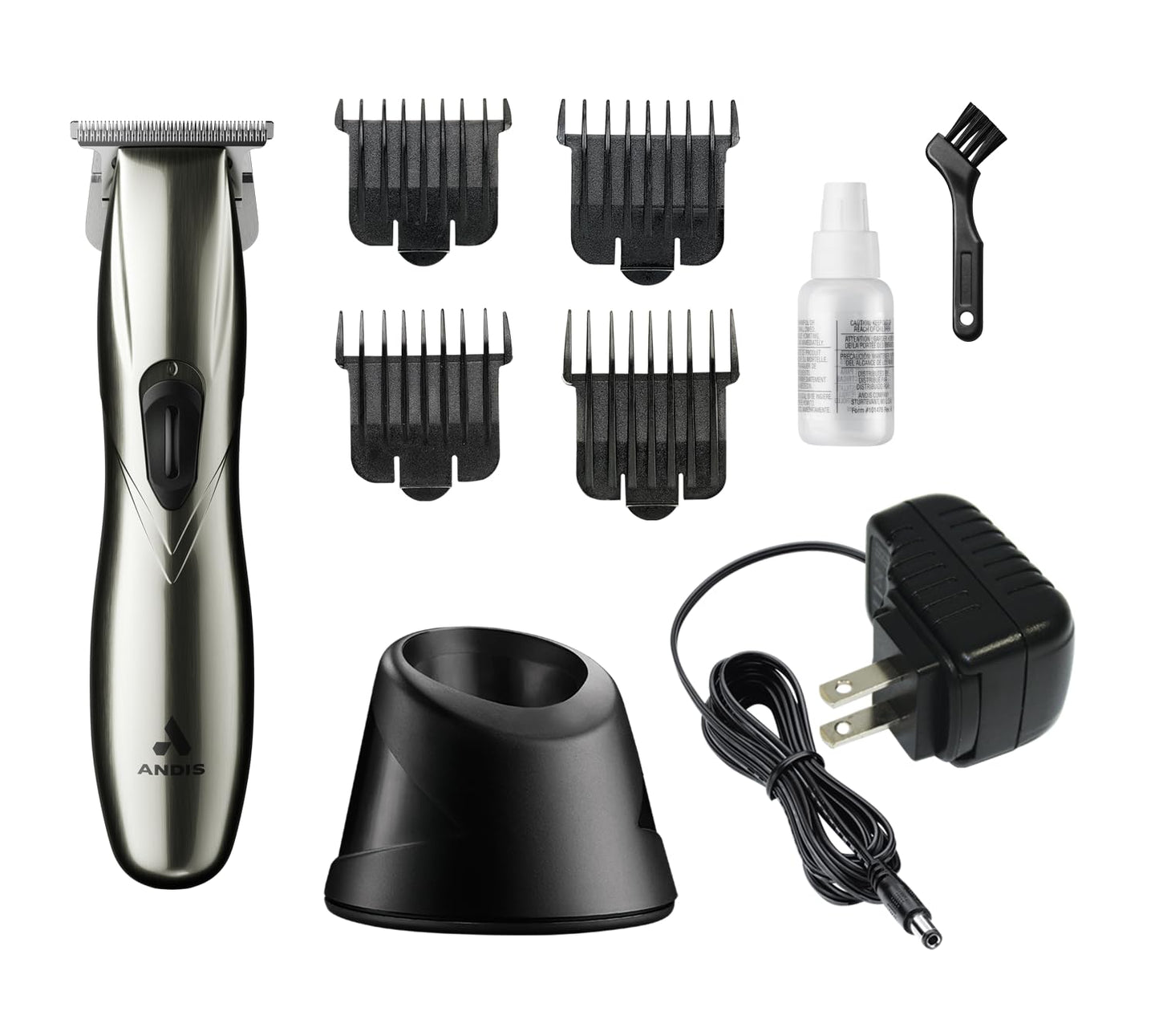 White Smoke Andis 32270 Slimline Pro GTX Cordless Trimmer – Lithium Ion T-Blade, Zero Gap Precision, Professional Detail Performance