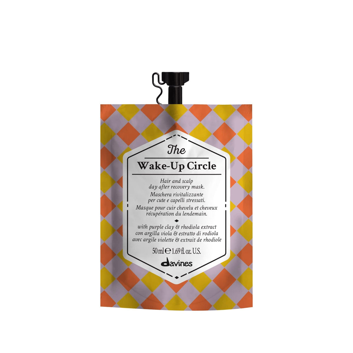 White Smoke Davines The Wake-Up Circle, Invigorating Hair Mask for Stressed Scalp & Hair - Restores Energy, Volume & Tone with Rhodiola Extract - Recovery Treatment for Balance, 1.69 Fl Oz