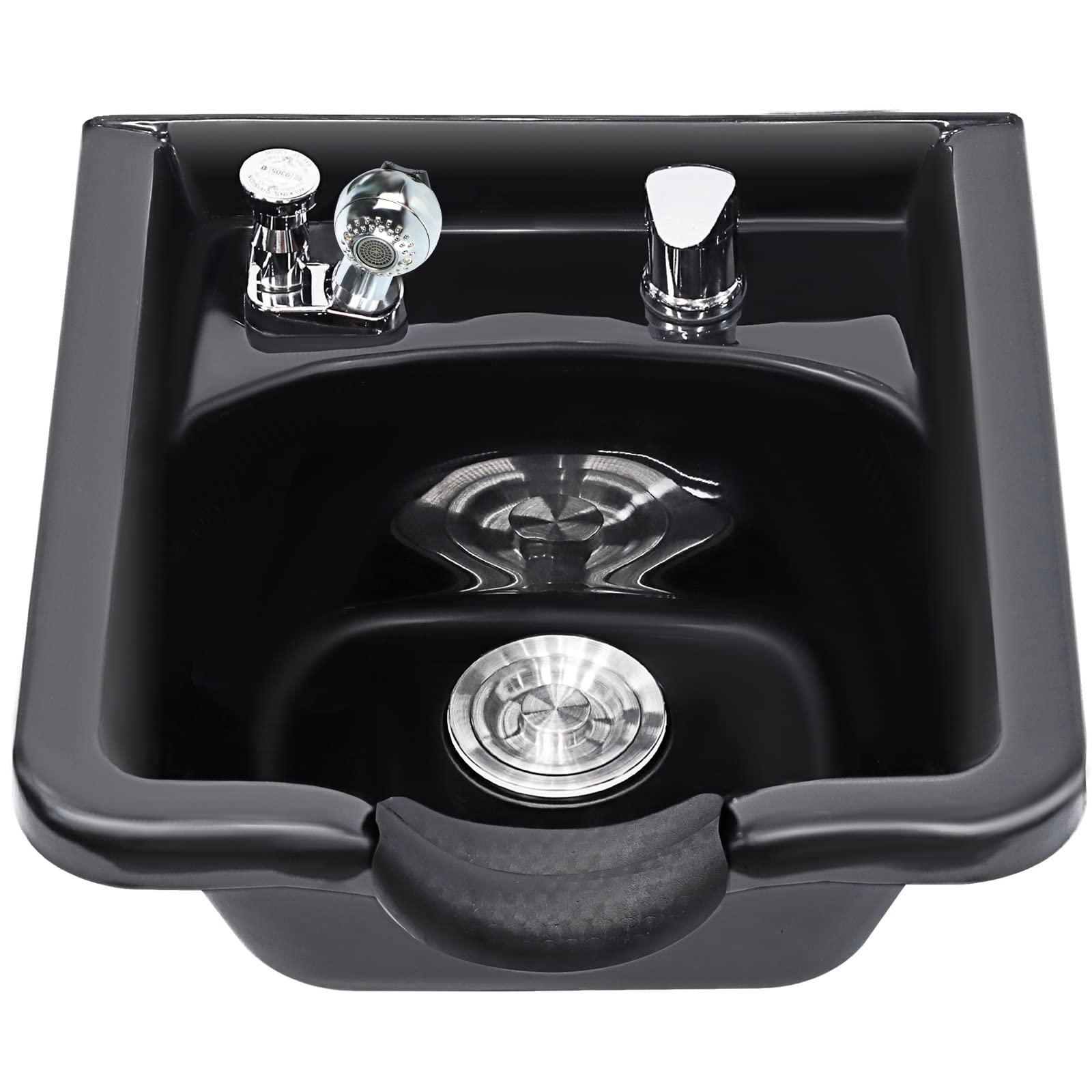 Black Toriexon Shampoo Bowl for Salons, Black ABS Plastic Shampoo Sink for Home, Easy to Clean and Install Salon Shampoo Bowls for Hair Stylist