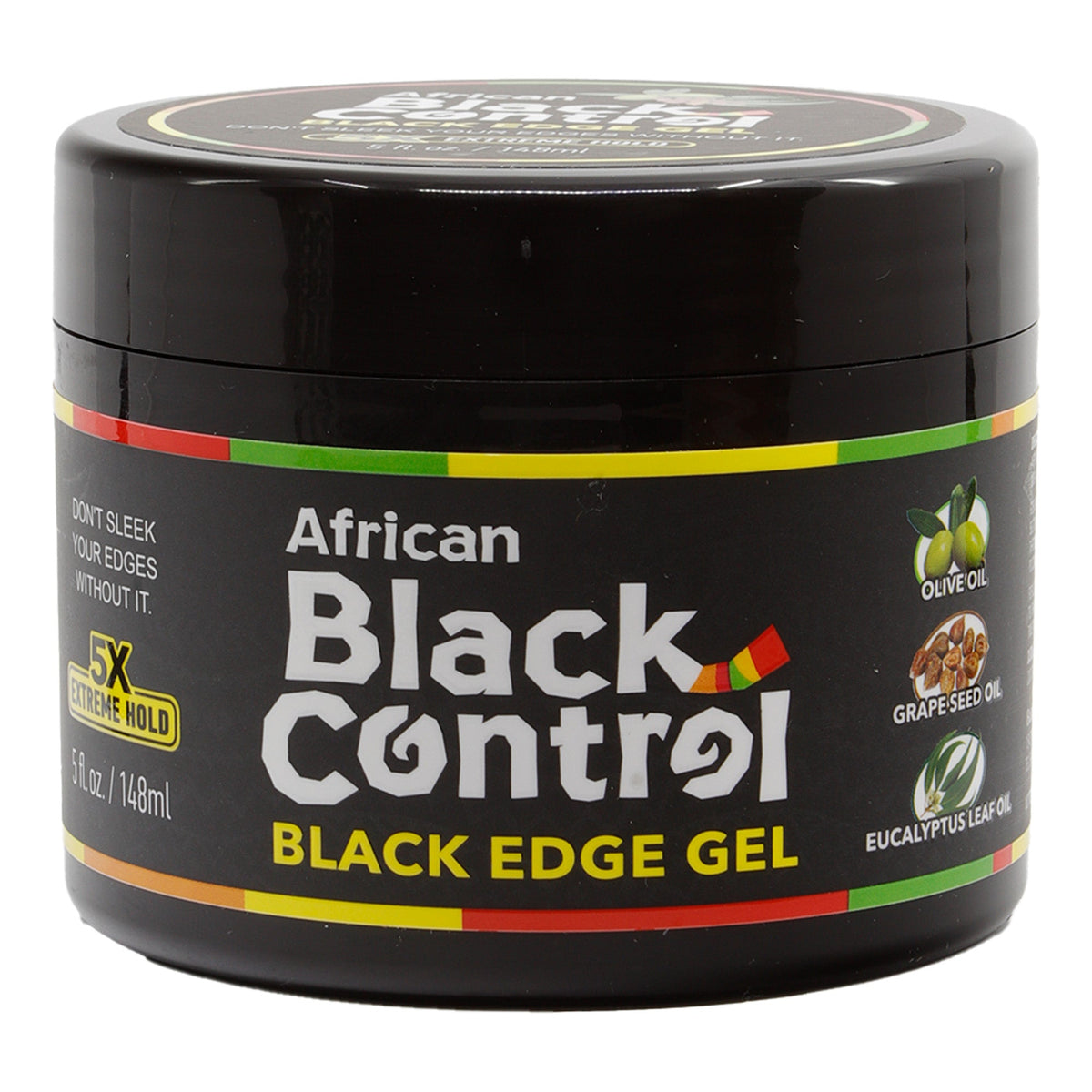 Black AFRICAN BLACK CONTROL Black Gel Edge Glue [5X Extreme Hold]