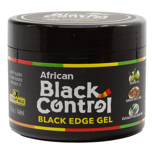 Black AFRICAN BLACK CONTROL Black Gel Edge Glue [5X Extreme Hold]