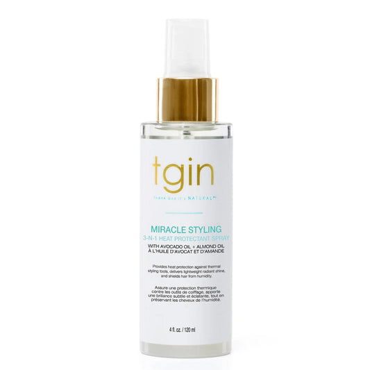 Light Gray TGIN Miracle Styling 3 N 1 Heat Protectant Spray (4oz)