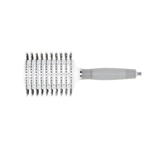White Smoke Olivia Garden Ceramic + Ion Large Vent Oval Brush