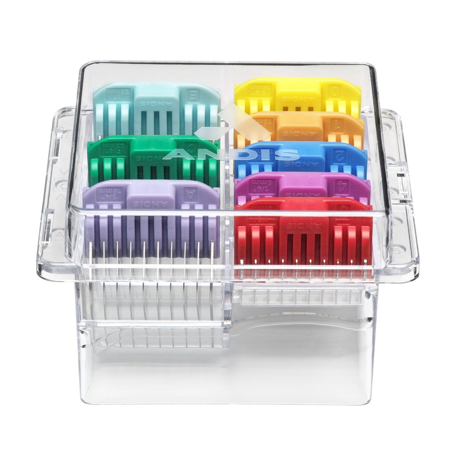 White Smoke Andis Adjustable Blade Stainless Steel Combs 8-Piece Set