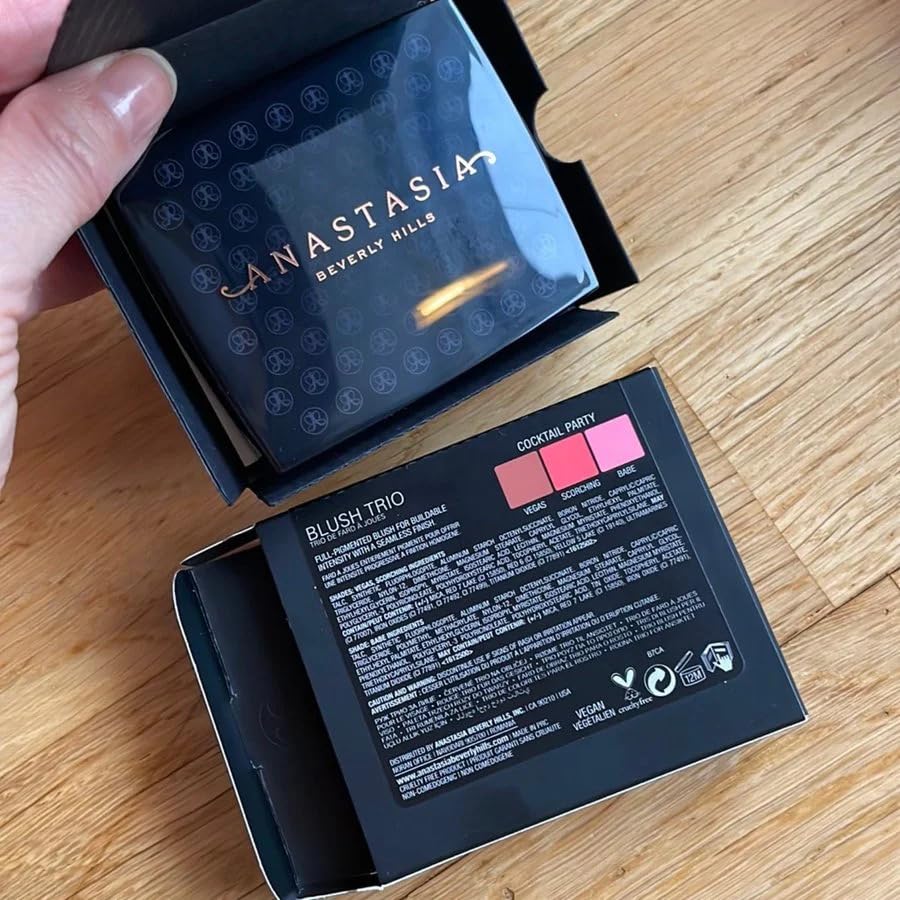 Tan Anastasia Beverly Hills Blush Trio - Essential High-Pigment Blush Compact, Seamlessly Blendable Powder Formula for Sculpting and Brightening Cheeks