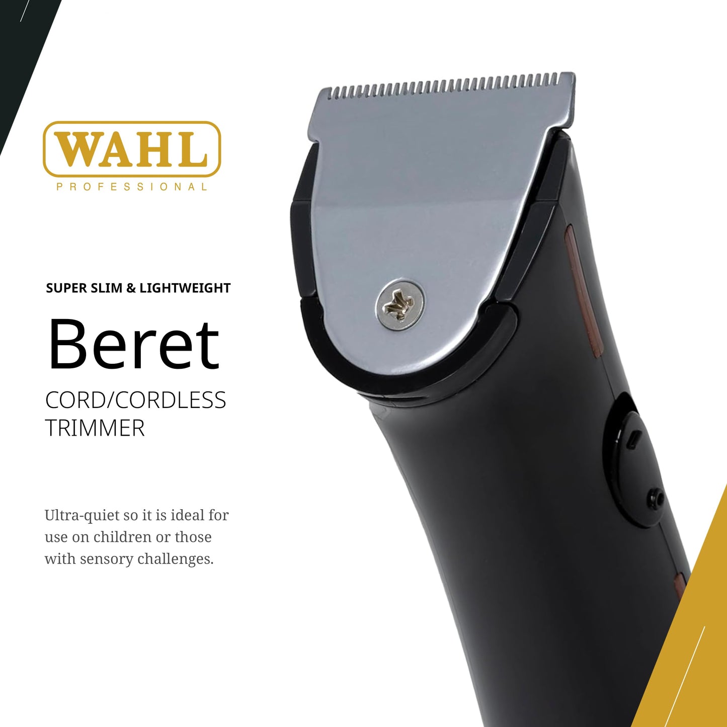 White Smoke Wahl Professional Beret Trimmer Corded and Cordless Operation Lithium Ion Ultra Quiet