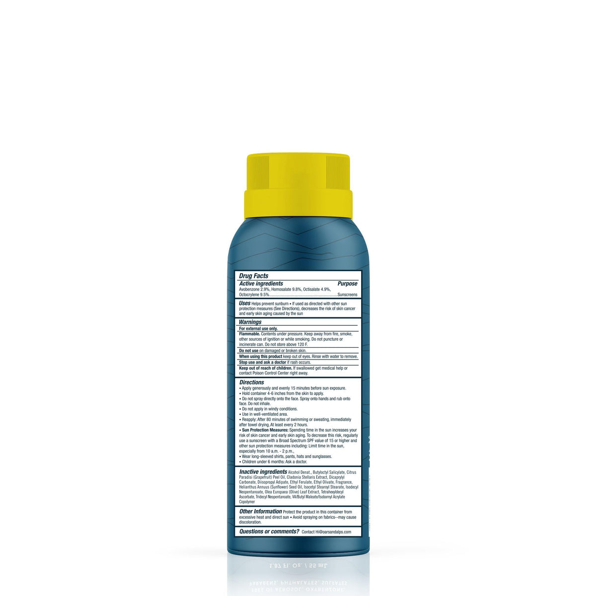 Light Gray Oars + Alps SPF 50 Travel Body Sunscreen Spray, Lightweight, 1pk, 1.87oz