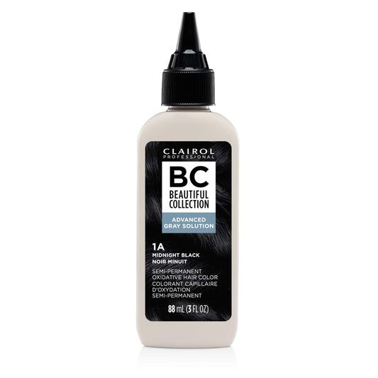 White Smoke Clairol Professional Beautiful Collection Advanced Gray Solutions, 1A Midnight Black, 3 oz. - Packaging May Vary