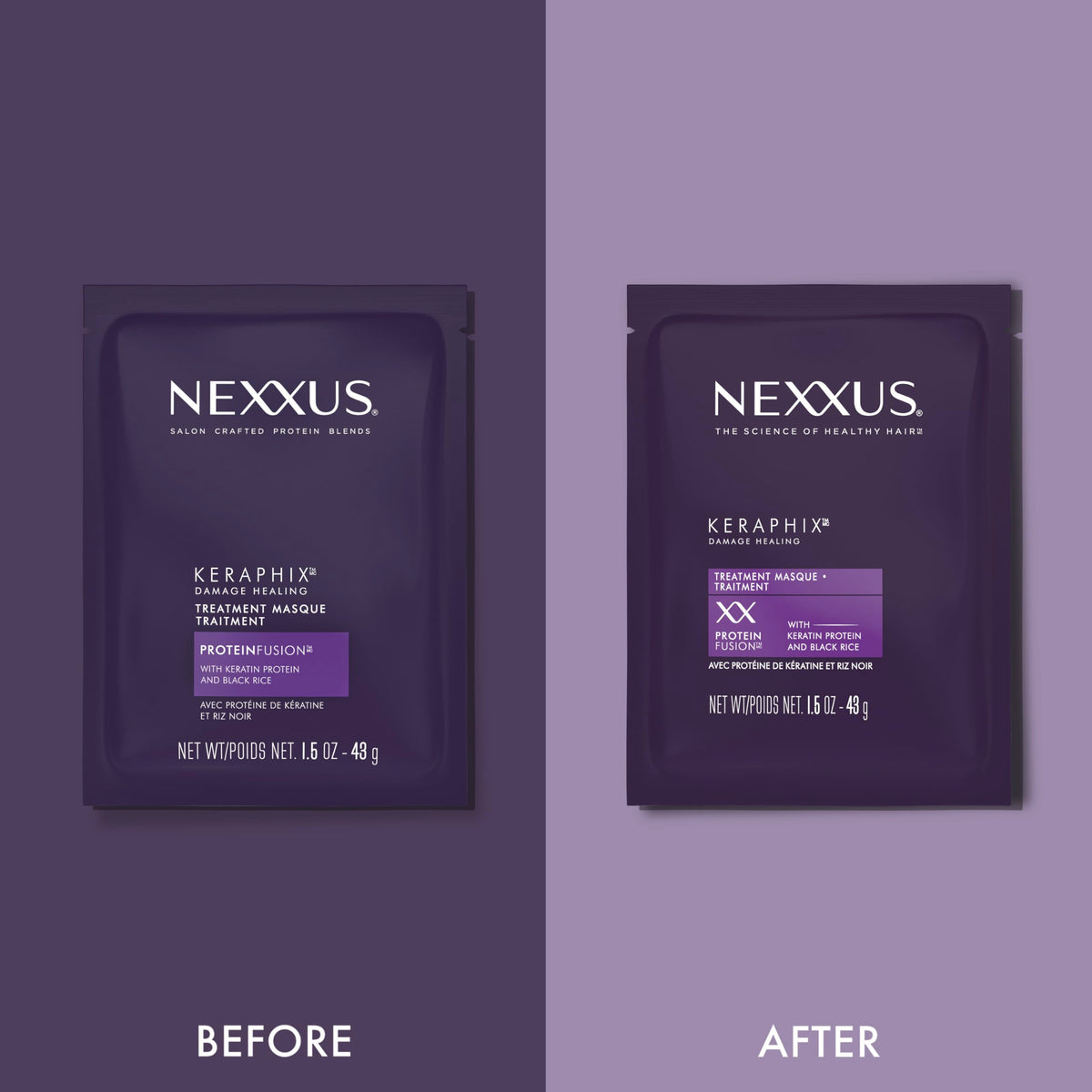 Dark Slate Gray Nexxus KERAPHIX Hair Mask Treatment for Dry Damaged Hair, 20-Pack, 1.5 oz